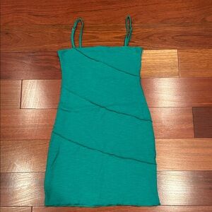 2 for $9 Ladies size small green bodycon spaghetti strap dress
